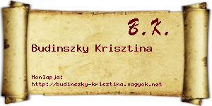 Budinszky Krisztina névjegykártya