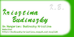 krisztina budinszky business card